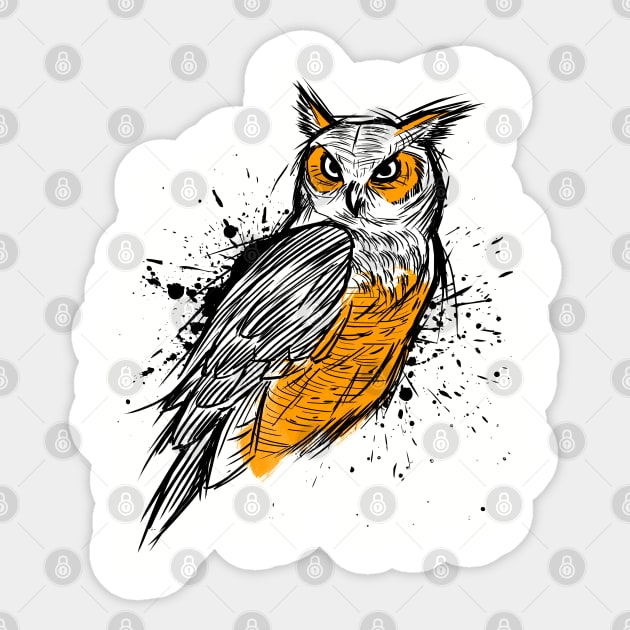 Sketch Owl Sticker by albertocubatas